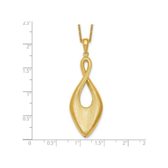 Yellow Plated Sterling Silver Infinity Drop Pendant Necklace with Chain (16 Inch
